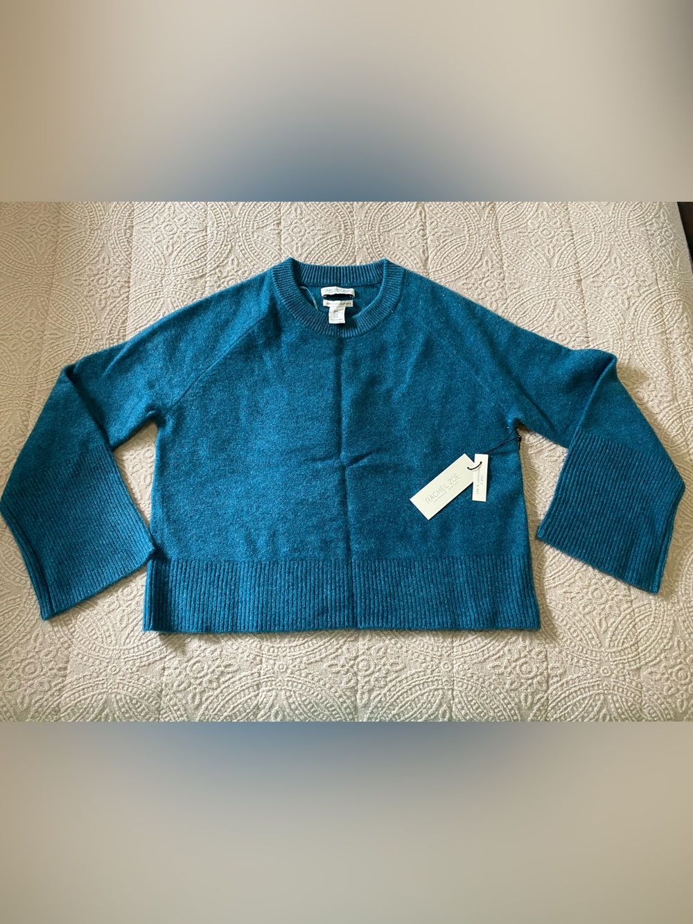 Rachel Zoe Teal Crewneck Knit Sweater